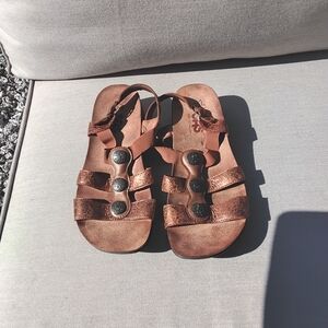 SAS Women's Metallic Brown Strappy Sandals